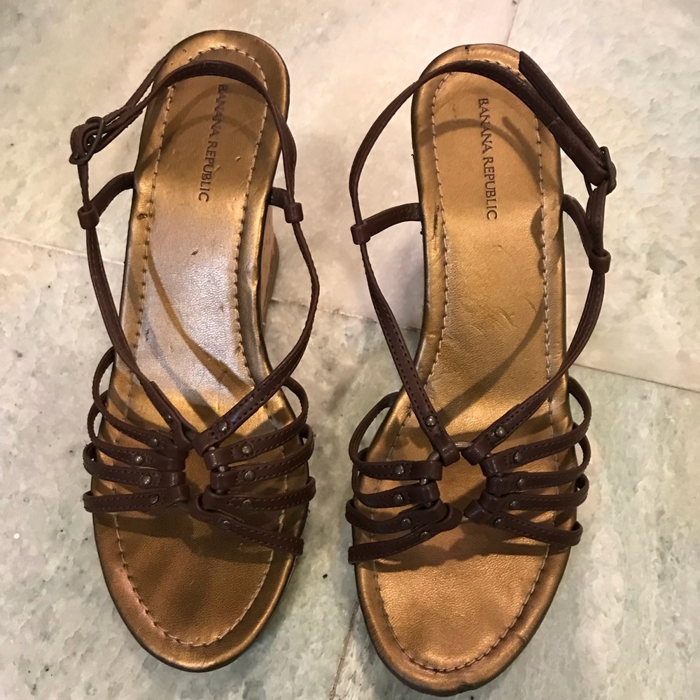 Banana Republic Brown Cork Wedges